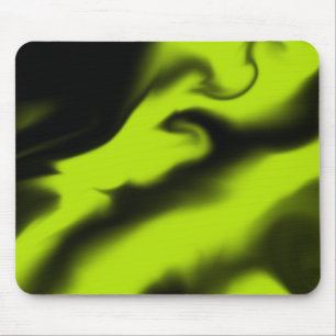 Abstract 3 in Black and Lime Green  Mouse Pad