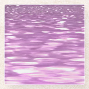 Abstract #3: Lilac Shimmer Glass Coaster