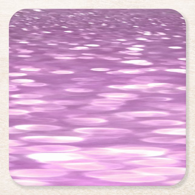 Abstract #3: Lilac Shimmer Square Paper Coaster (Front)