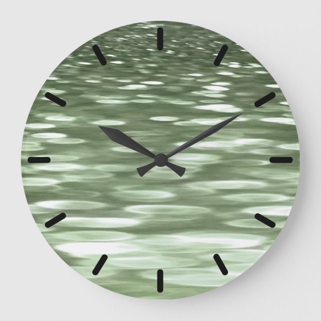 Abstract #3: Olive green blur Large Clock (Front)
