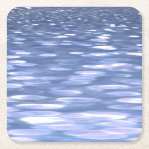 Abstract #3: Powder blue shimmer Square Paper Coaster