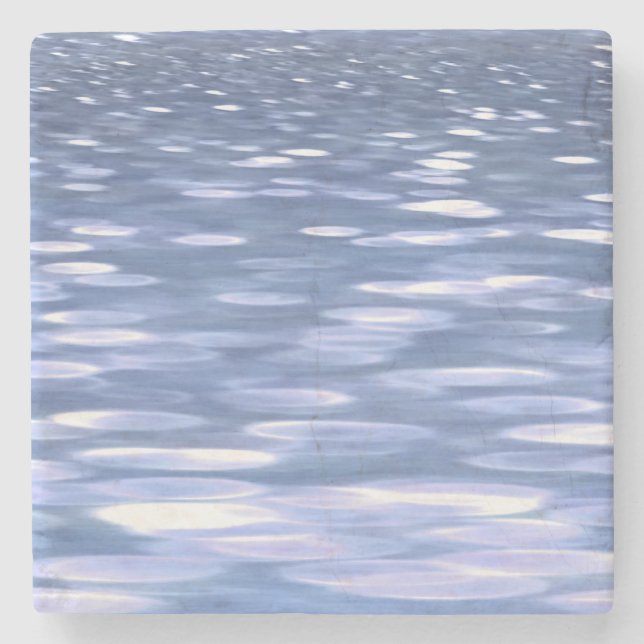 Abstract #3: Powder blue shimmer Stone Coaster (Front)