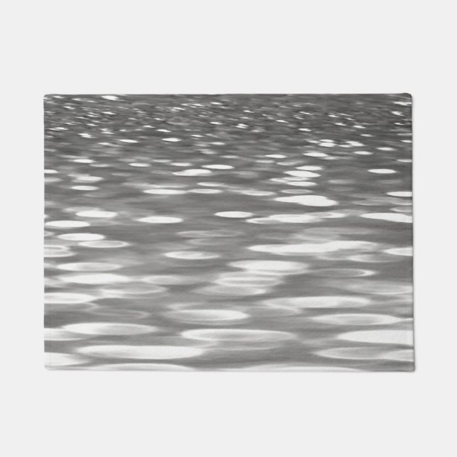 Abstract #3: Silver gray shimmer Doormat (Front)