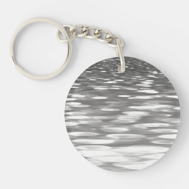 Abstract #3: Silver gray shimmer Key Ring (Front)