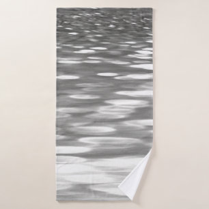 Abstract #3: Silver grey shimmer Bath Towel