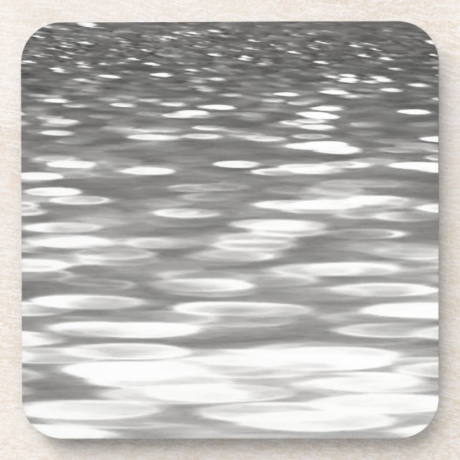 Abstract #3: Silver grey shimmer Coaster (Front)