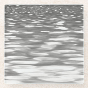 Abstract #3: Silver grey shimmer Glass Coaster