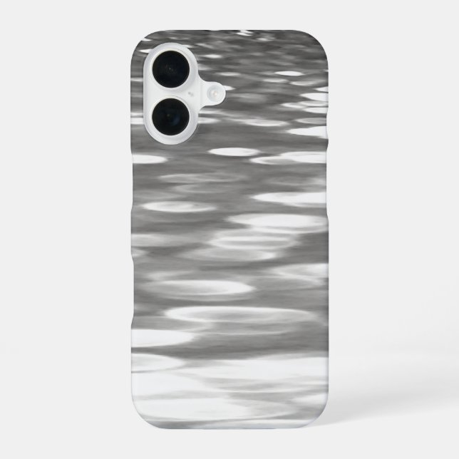 Abstract #3: Silver grey shimmer iPhone 16 Case (Back)