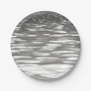 Abstract #3: Silver grey shimmer Paper Plate
