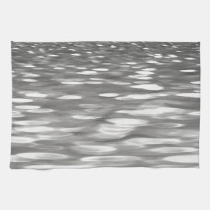 Abstract #3: Silver grey shimmer Tea Towel