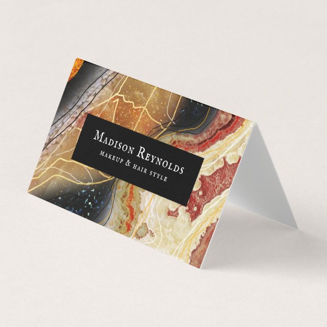 Abstract 3D Deep Marble Business Card (Front)
