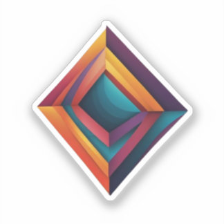 Abstract 3D Geometric Diamond Gradient Art