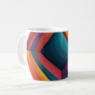 Abstract 3D Geometric Diamond Gradient Art Coffee Mug