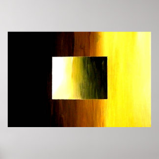 ABSTRACT 3D GOLDEN YELLOW SQUARE POSTER