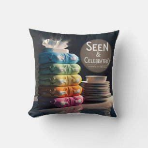 Abstract 3D Heart & Tear Mum Tribute: Personalised Cushion
