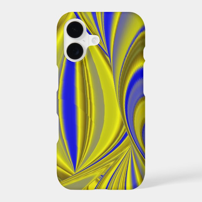 Abstract 3D Rainbow Art in gold yellow and blue (Back)