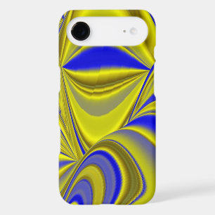 Abstract 3D Rainbow Art in gold yellow and blue