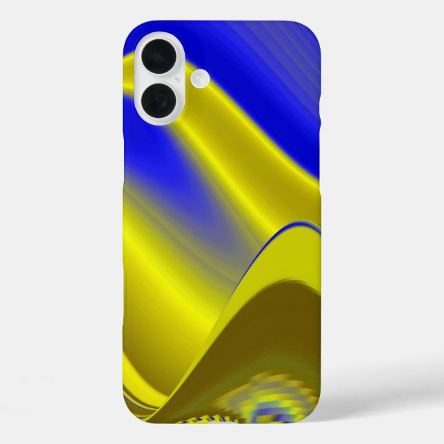 Abstract 3D Rainbow Art in gold yellow and blue Case-Mate iPhone Case (Back)