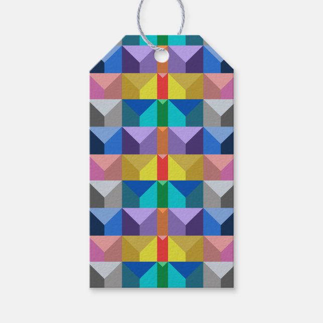 Abstract 3D Triangle Pattern Gift Tags (Front)