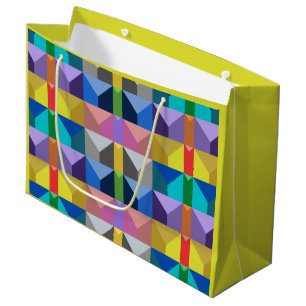 Abstract 3D Triangle Pattern Large Gift Bag
