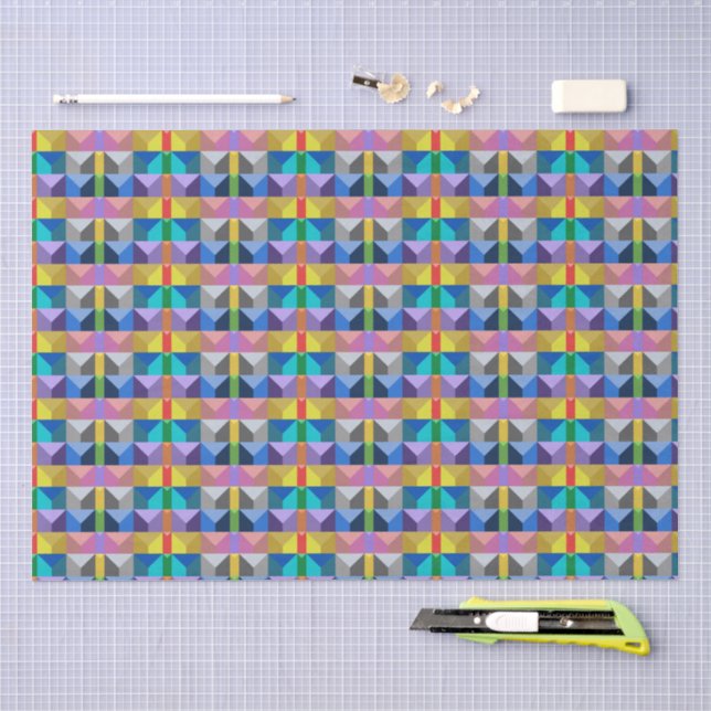 Abstract 3D Triangle Pattern Tissue Paper (Craft)