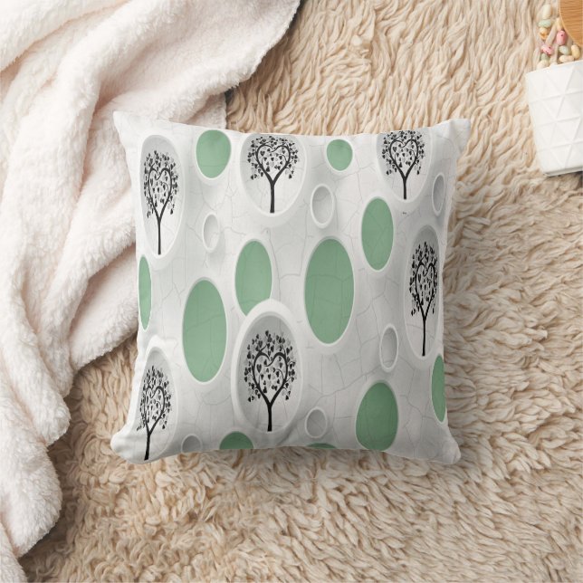 Abstract 3D with Circles Heart Leaf Tree Cushion (Blanket)
