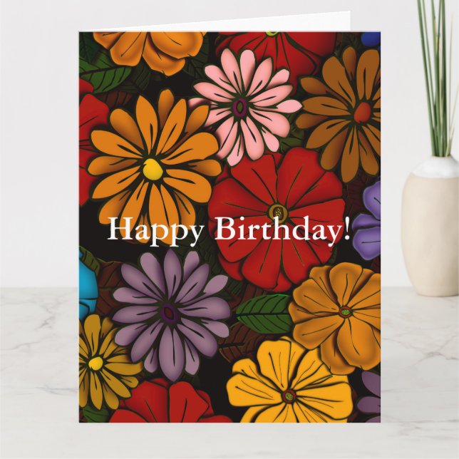 Abstract #421 Happy Birthday! Card (Front)