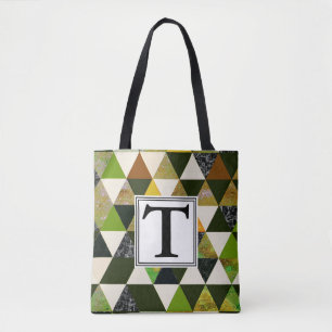 Abstract #475 Monogram Tote Bag