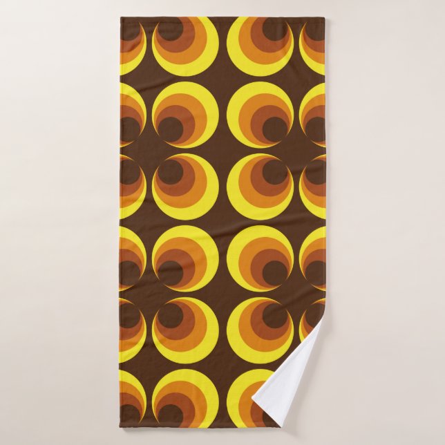 Abstract. 60s colorful seamless pattern, retro sty bath towel (Bath Towel)