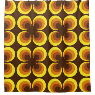 Abstract. 60s colorful seamless pattern, retro sty shower curtain