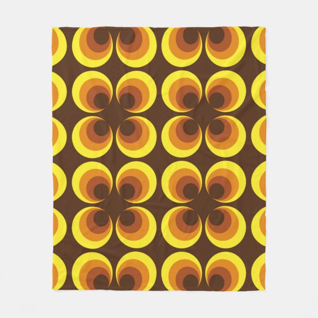 Abstract. 60s colourful seamless pattern, retro st fleece blanket (Front)