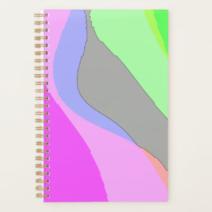 Abstract 703 - Retro Groovy Pink And Green Planner