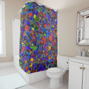 Abstract #738 shower curtain