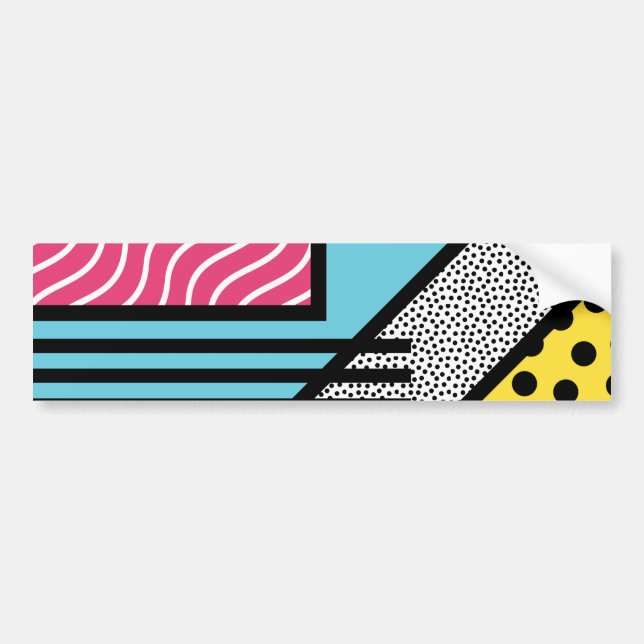 Abstract 80s memphis pop art style graphics bumper sticker (Front)