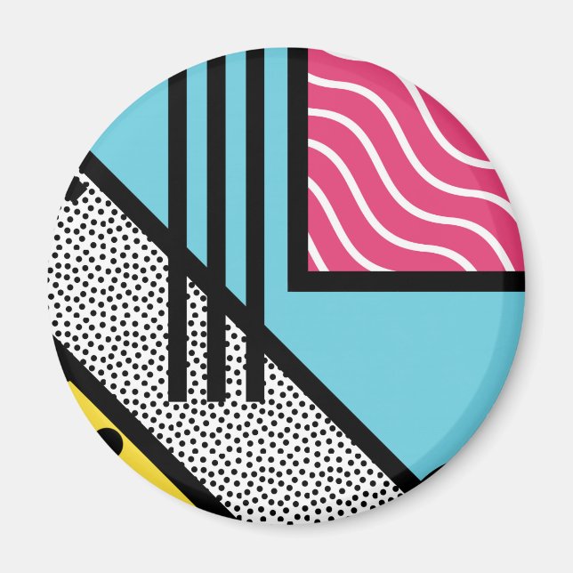 Abstract 80s memphis pop art style graphics magnet (Front)