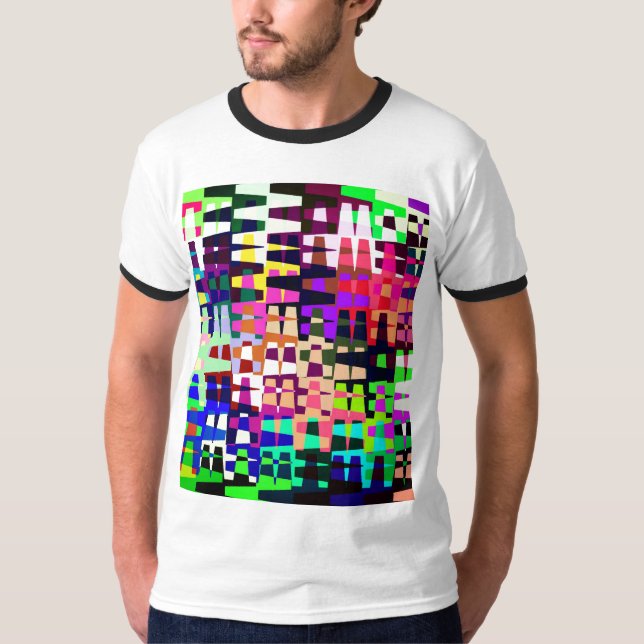 Abstract 90’s Retro Colourful Pattern T-Shirt (Front)