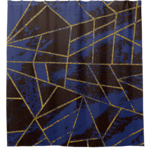 Abstract #941 Blue Shower Curtain