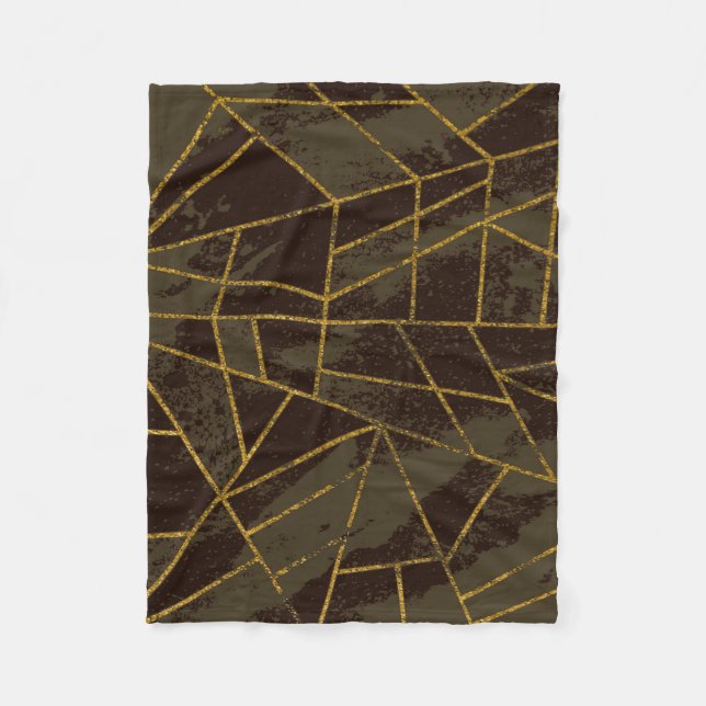 Abstract #941 Brown Fleece Blanket (Front)