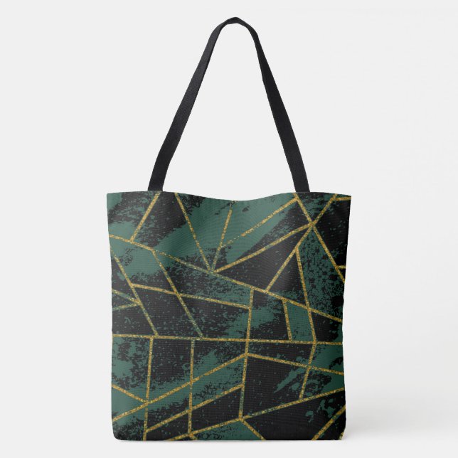 Abstract #941 Green Tote Bag (Back)
