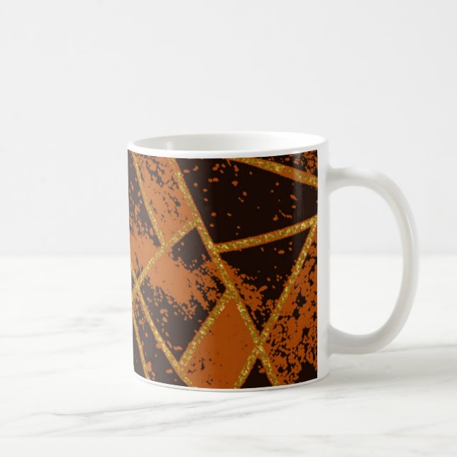 Abstract #944 Brown Coffee Mug (Right)