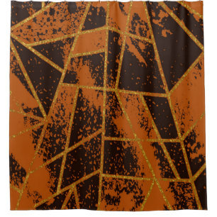 Abstract #944 Brown Shower Curtain