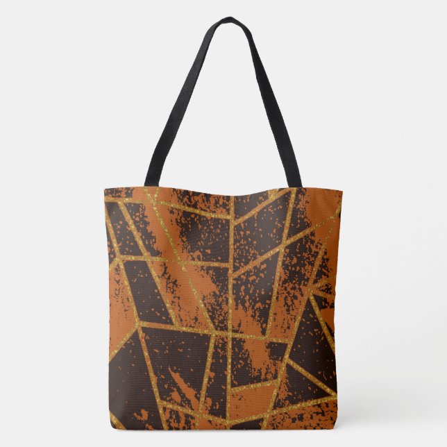 Abstract #944 Brown Tote Bag (Back)