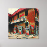 Abstract Abandoned Gas Station Ai Art