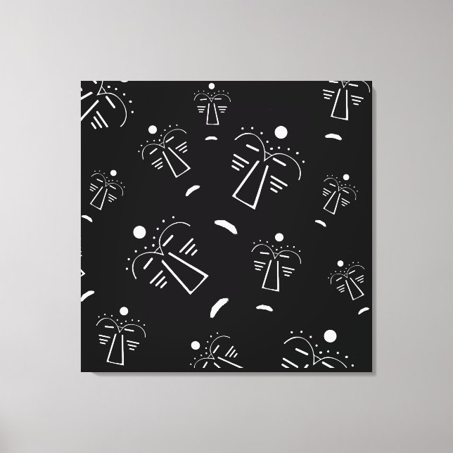 Abstract Aboriginal tribal black mask Canvas Print (Front)