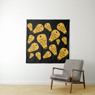 Abstract Aboriginal tribal face tattoo art  Tapestry