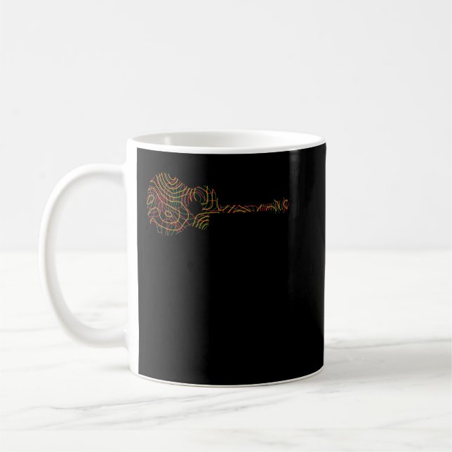 Abstract Acoustic Guitar - Colourful Creative Guit Coffee Mug (Left)