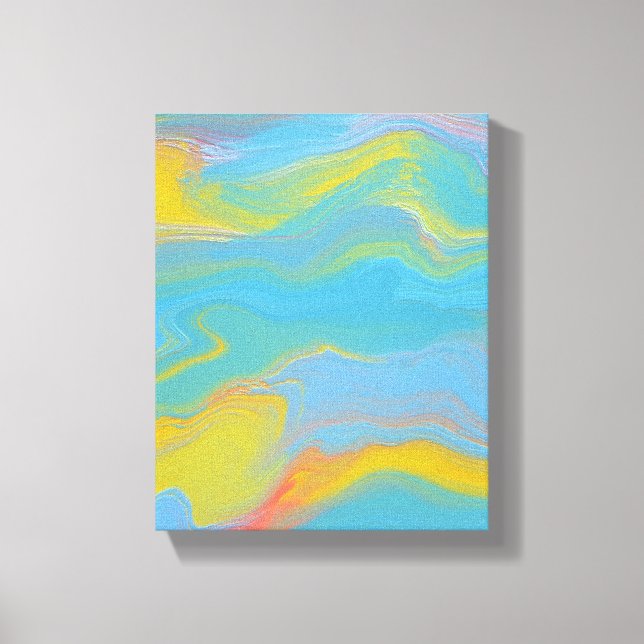 Abstract Acrylic Flow - Summer Breezes Canvas Print (Front)