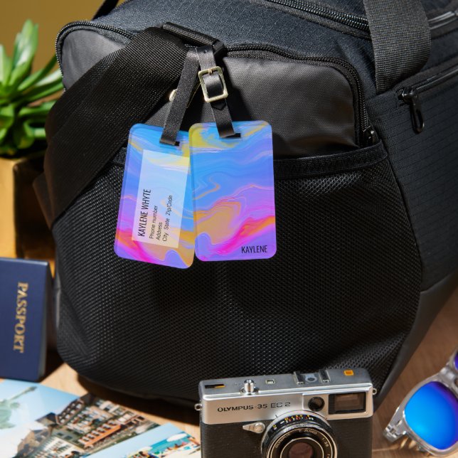 Abstract Acrylic Flow - Summer Breezes Luggage Tag (Front & Back)