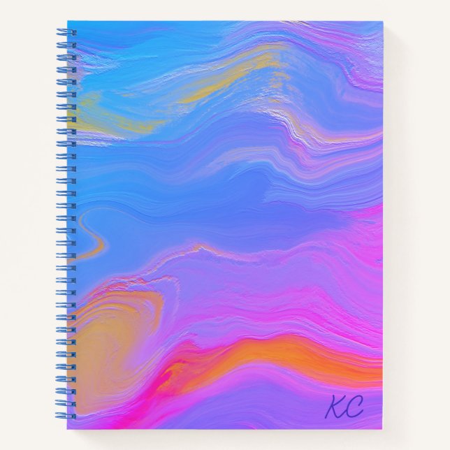 Abstract Acrylic Flow - Summer Breezes Notebook (Front)