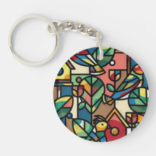 Abstract acrylic keychain